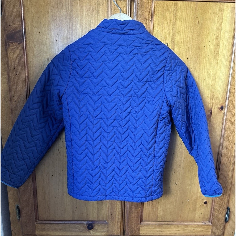 Patagonia Girl's M Sweater Jacket Quilted Chevron Blue Full Zip Coat Outdoor - Picture 8 of 11